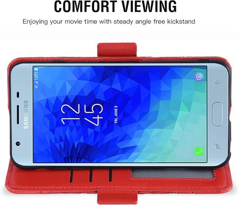 Asuwish متوافق مع هاتف Samsung Galaxy J3 Orbit J 3 Star 2018 3J Achieve جراب محفظة وواقي شاشة زجاجي وحامل بطاقة قلاب وغطاء هاتف خلوي لهاتف Glaxay J3V V 3rd Gen SM J337A J337V J337 أرجواني in Saudi Arabia