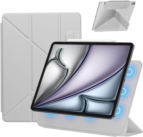 حافظة لجهاز iPad Air 11 بوصة 2024 M2، iPad Air الجيل السادس/الخامس/الرابع 2024/2022/2020، حافظة حماية مغناطيسية رفيعة قابلة للطي على شكل حرف Y مع حامل أقلام (أسود أنيق) in Saudi Arabia