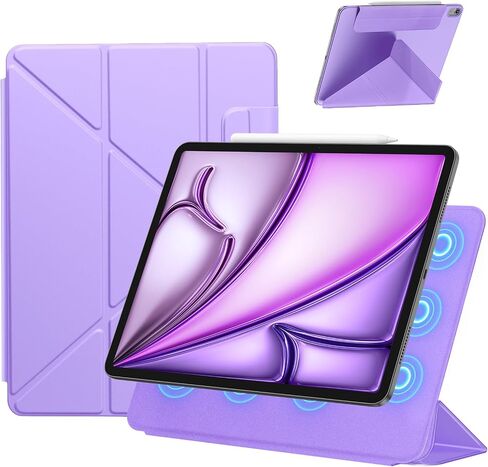 Case for iPad Air 11 inch 2024 M2, iPad Air 6th/5th/4th Generation 2024/2022/2020, Slim Y Fold Magnetic Protective Stand Case with Pencil Holder (Elegant Black) in Saudi Arabia