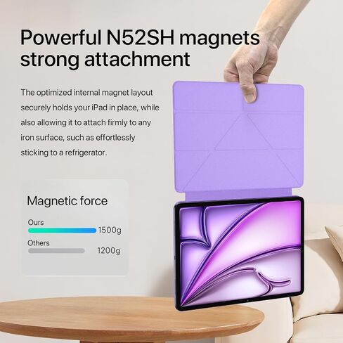 Case for iPad Air 11 inch 2024 M2, iPad Air 6th/5th/4th Generation 2024/2022/2020, Slim Y Fold Magnetic Protective Stand Case with Pencil Holder (Elegant Black) in Saudi Arabia