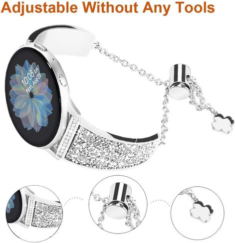 Compatible for Samsung Galaxy Watch 7/FE/6/5/4 Band 40mm 44mm, Active 2 Bands,Women Bling Bracelet Adjustable Replacement Strap Wristband for Galaxy Watch 6 Classic/5 Pro/4 Classic/Watch 3 41mm in Saudi Arabia