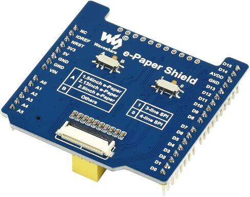 waveshare Universal e-Paper Raw Panel Driver Shield Compatible with Arduino,etc, Onboard MX25R6435F Flash Chip, Supports Expanding External RAM, Suitable SPI Interface Raw e-Paper in Saudi Arabia