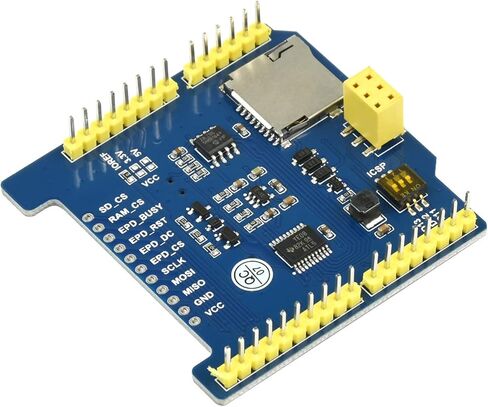 waveshare Universal e-Paper Raw Panel Driver Shield Compatible with Arduino,etc, Onboard MX25R6435F Flash Chip, Supports Expanding External RAM, Suitable SPI Interface Raw e-Paper in Saudi Arabia