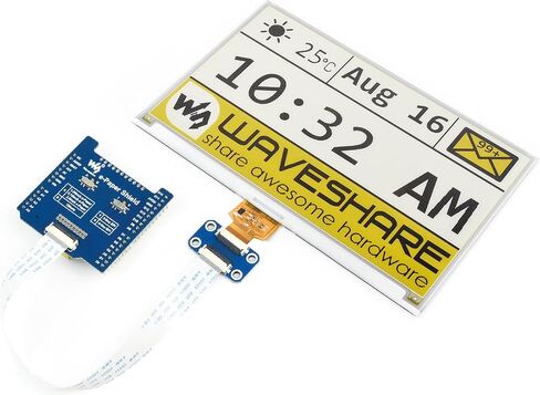 waveshare Universal e-Paper Raw Panel Driver Shield Compatible with Arduino,etc, Onboard MX25R6435F Flash Chip, Supports Expanding External RAM, Suitable SPI Interface Raw e-Paper in Saudi Arabia