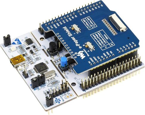 waveshare Universal e-Paper Raw Panel Driver Shield Compatible with Arduino,etc, Onboard MX25R6435F Flash Chip, Supports Expanding External RAM, Suitable SPI Interface Raw e-Paper in Saudi Arabia