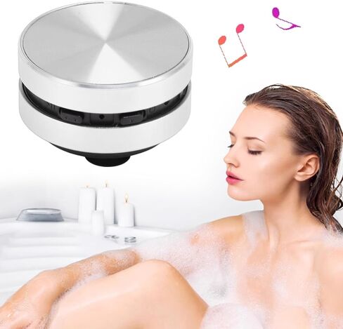 Yunseity Bluetooth Bone Conduction Speaker, Stereo Bass Sound Portable Speaker, Built in Mic Mini Music Player with Suction Cup for Home Outdoor Travel (Silver) in Saudi Arabia