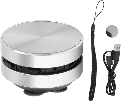 Yunseity Bluetooth Bone Conduction Speaker, Stereo Bass Sound Portable Speaker, Built in Mic Mini Music Player with Suction Cup for Home Outdoor Travel (Silver) in Saudi Arabia