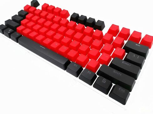 87/104 Key Doubleshot Red-Black PBT Backlit Keycap Caps for Cherry MX Gaming Mechanical Keyboard (104 keys) in Saudi Arabia