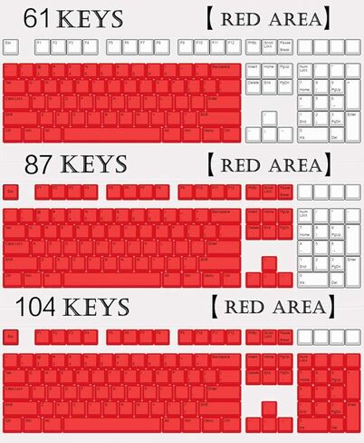 87/104 Key Doubleshot Red-Black PBT Backlit Keycap Caps for Cherry MX Gaming Mechanical Keyboard (104 keys) in Saudi Arabia