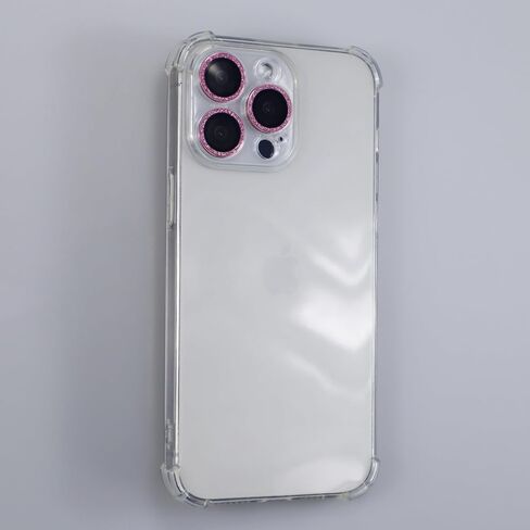 واقي عدسة الكاميرا لهاتف iPhone 15 Pro / 15 Pro Max، غطاء عدسة من الزجاج المقسى المعدني اللامع اللامع لهاتف iPhone 15 Pro/Pro Max (وردي) in Saudi Arabia