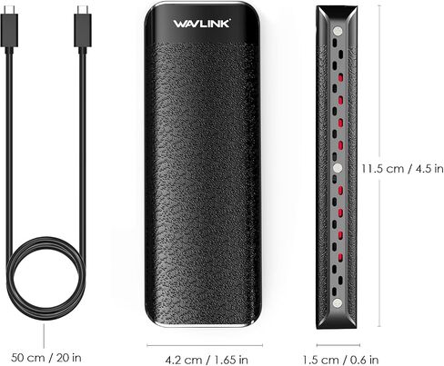 حاوية WAVLINK 40 جيجابت في الثانية M.2 SSD، Thunderbolt 3 إلى M/B+M Key 2280 PCIe NVMe، متوافقة مع Thunderbolt 3/USB3.2/3.1/Type-C، M.2 مع مبدد حرارة عالي الأداء، حتى 4 تيرابايت in Kuwait