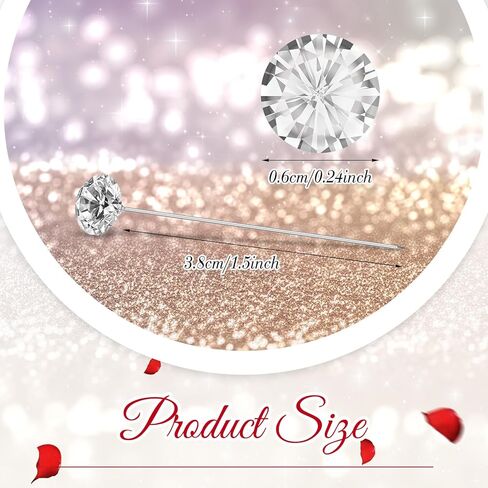 Yuxung 600 Pcs Bouquet Pins for Flowers Straight Pins Diamond Pins for Flower Bouquet Crystal Corsage Pins Flower Boutonnier Pins for Wedding Bridal Hair Accessories Jewelry DIY (1.5/2/2.5 Inch) in Saudi Arabia