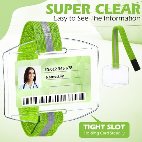 30 Pcs Arm Badge Holder Armband ID Card Holder with Hook and Loop Fastener Clear Plastic Name Tag Badge Holder, Universal Size (Black) in Saudi Arabia