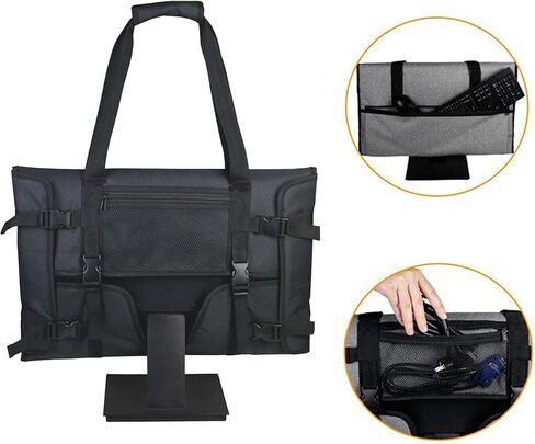 Monitor Carrying Case for 24" LCD Screens and Monitors Travel Carrying Bag Compatible for Apple 24" iMac Protective Storage Case with Padded Velvet Lining & Adjustable Shoulder Strap (Black) in Saudi Arabia