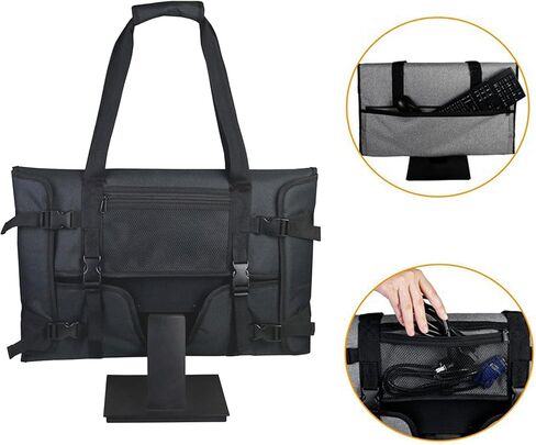 حقيبة حمل الشاشة لشاشات LCD مقاس 24 بوصة وحقيبة حمل للسفر متوافقة مع حافظة تخزين واقية iMac مقاس 24 بوصة من Apple مع بطانة مخملية مبطنة وحزام كتف قابل للتعديل (أسود) in Kuwait