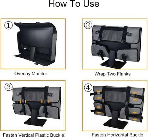 حقيبة حمل الشاشة لشاشات LCD مقاس 24 بوصة وحقيبة حمل للسفر متوافقة مع حافظة تخزين واقية iMac مقاس 24 بوصة من Apple مع بطانة مخملية مبطنة وحزام كتف قابل للتعديل (أسود) in Kuwait
