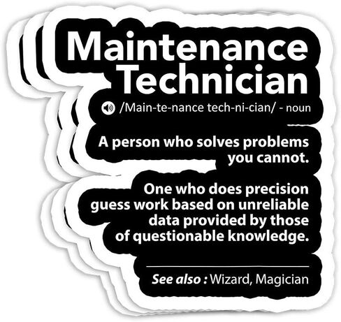 Job Definition Funny Maintenance Technician Men Gift Decorations - 4x3 Vinyl Stickers, Laptop Decal, Water Bottle Sticker (Set of 3) in Saudi Arabia