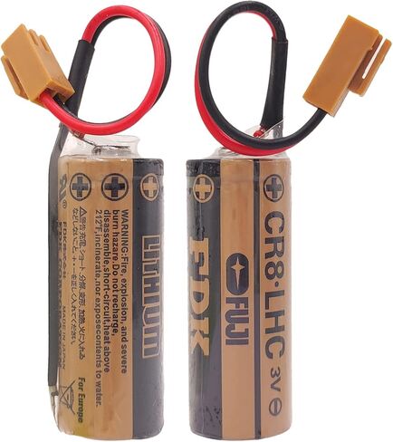 (2 Pieces) 3V CR8.LHC Battery for Fuji FDK CR8-LHC 17450 Battery Memory Backup Power Source Water Meter Battery with Connector in Saudi Arabia