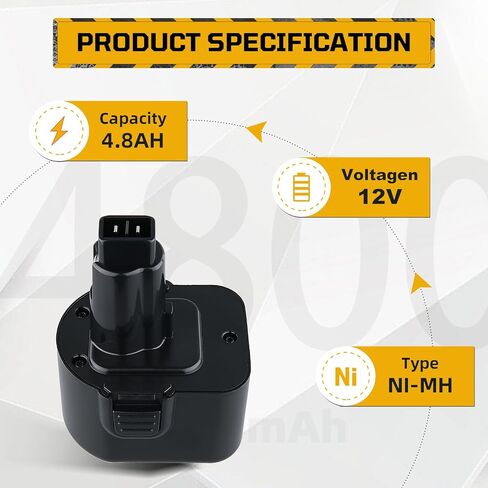 LUMSING DC9071 4.8Ah Replacement for Dewalt Battery Compatible with Dewalt 12V Battery DW9072 DW9071 DE9074 DE9037 DE9071 DE9072 DE9075 for 12 Volt Battery Cordless Power Tool in Saudi Arabia