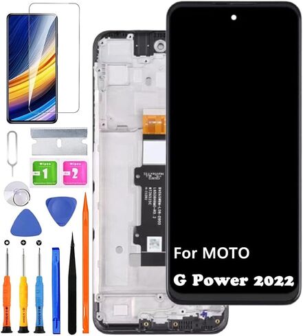 استبدال الشاشة لموتورولا موتو جي باور 2022 XT2165 شاشة LCD تعمل باللمس محول الأرقام الجمعية مع الإطار مع أدوات إصلاح الجزء in Saudi Arabia