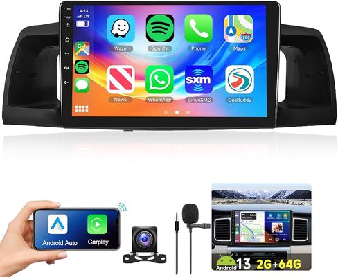 2G+64G Car Stereo for Toyota Corolla EX 2007-2012 with Wireless Carplay Android Auto, 9 Inch Touch Screen Car Radio, Android 13/Bluetooth/GPS/WiFi/HiFi Audio/SWC/USB/HD Backup Camera in Saudi Arabia