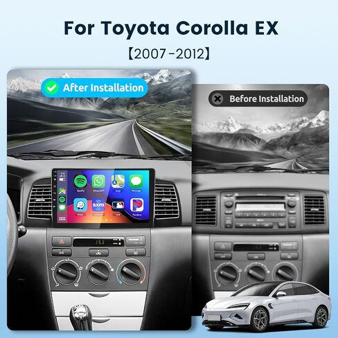 2G+64G Car Stereo for Toyota Corolla EX 2007-2012 with Wireless Carplay Android Auto, 9 Inch Touch Screen Car Radio, Android 13/Bluetooth/GPS/WiFi/HiFi Audio/SWC/USB/HD Backup Camera in Saudi Arabia