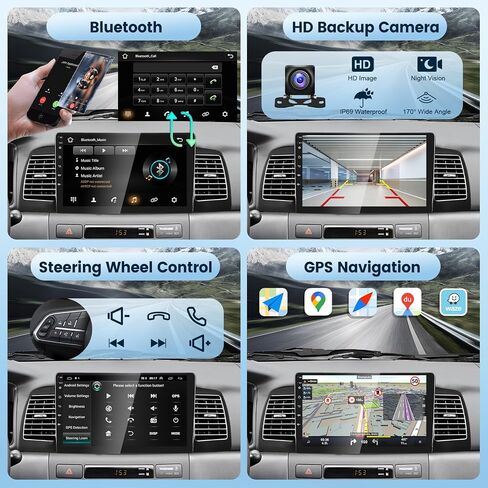 2G+64G Car Stereo for Toyota Corolla EX 2007-2012 with Wireless Carplay Android Auto, 9 Inch Touch Screen Car Radio, Android 13/Bluetooth/GPS/WiFi/HiFi Audio/SWC/USB/HD Backup Camera in Saudi Arabia