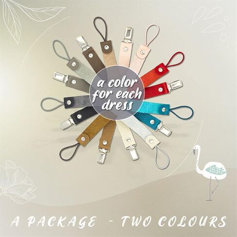 Giga Pack of 2 Baby Pacifier Clips are Handmade with 100percent Natural Leather Material and Our Product which has Prevents The Little Ones' Pacifiers Small Toys and teether Dark Brown and White in Saudi Arabia