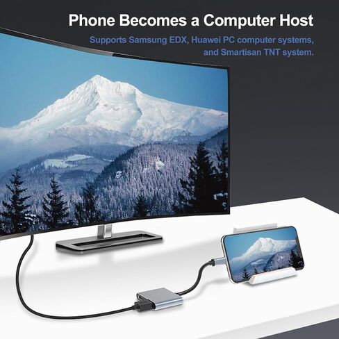 محول شاشة مزدوج، محول USB-C إلى HDMI 4K للشاشات المزدوجة، قاعدة توصيل متعددة الوظائف 2 في 1 لشاشتين لأجهزة MacBook Pro/Air، iPad Pro، XPS والمزيد، شاشة ممتدة (Windows فقط) in Kuwait