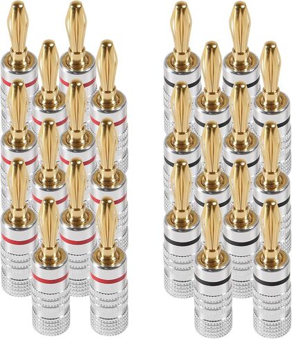 AITRIP Banana Plugs وصلة مقبس الصوت 12 زوجًا / 24 قطعة لسلك مكبر الصوت، ولوحات الحائط، وجهاز استقبال الصوت/الفيديو، وأنظمة الصوت، والمنزل والمسرح in Kuwait