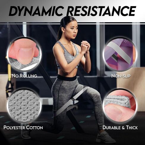 أربطة مقاومة لقبضات الدب للتمرين - أربطة تمرين لمعدات الصالة الرياضية المنزلية - أربطة مرنة لتمارين عضلات الأرداف لممارسة كتل اليوجا والبيلاتس والورك والساقين والفخذ in Kuwait