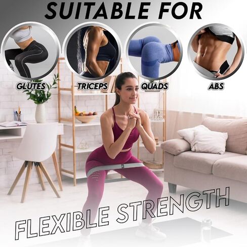أربطة مقاومة لقبضات الدب للتمرين - أربطة تمرين لمعدات الصالة الرياضية المنزلية - أربطة مرنة لتمارين عضلات الأرداف لممارسة كتل اليوجا والبيلاتس والورك والساقين والفخذ in Kuwait