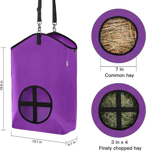 MIYABALA 3 Packs Goat Hay Feeder,Hay Bags for Goats,Horses,Sheep,Premium 600D Oxford Cloth,with Metal Fastener and Adjustable Open Feed Hole for Slow Feeding. (2Brown + 1Black) in Saudi Arabia