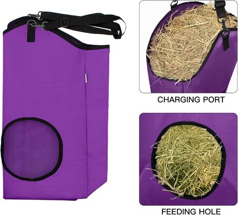 MIYABALA 3 Packs Goat Hay Feeder,Hay Bags for Goats,Horses,Sheep,Premium 600D Oxford Cloth,with Metal Fastener and Adjustable Open Feed Hole for Slow Feeding. (2Brown + 1Black) in Saudi Arabia