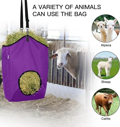 MIYABALA 3 Packs Goat Hay Feeder,Hay Bags for Goats,Horses,Sheep,Premium 600D Oxford Cloth,with Metal Fastener and Adjustable Open Feed Hole for Slow Feeding. (2Brown + 1Black) in Saudi Arabia