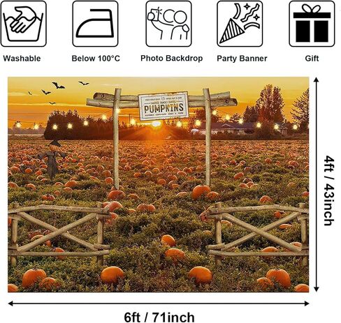 Avezano Fall Photo Backdrop Autumn Pumpkin Patch Harvest Thanksgiving Backdrop Halloween Pumpkin Field Photography Background Newborn Photobooth Props 7x5 ft, 83x59 inch in Saudi Arabia