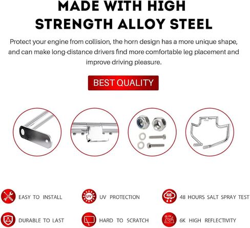 1.5" Crash Bar Engine Guard Highway Freeway Bar for Harley Sportster XL XLH 883 1100 1200 Custom Deluxe Hugger Sport (Matte Black) in Kuwait