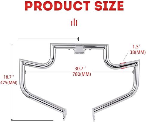 1.5" Crash Bar Engine Guard Highway Freeway Bar for Harley Sportster XL XLH 883 1100 1200 Custom Deluxe Hugger Sport (Matte Black) in Kuwait