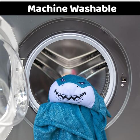 Comfy Critters Blanket Hoodie for Kids, Hooded Blanket, Blanket Pillow Combo, Kids Travel Blanket, Wearable Kids' Shark Blanket (Bubbles The Shark) in Saudi Arabia