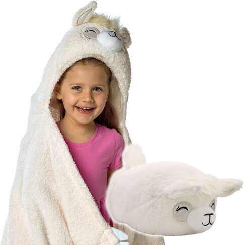 Comfy Critters Blanket Hoodie for Kids, Hooded Blanket, Blanket Pillow Combo, Kids Travel Blanket, Wearable Kids' Shark Blanket (Bubbles The Shark) in Saudi Arabia