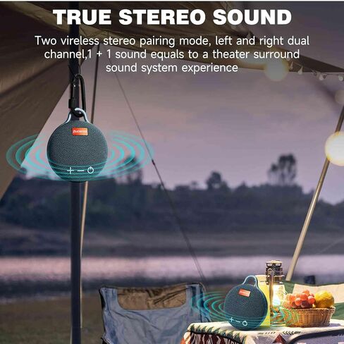 UrbanX Audience Series IPX7 Bluetooth Waterproof Speaker with Clip, 20H Playtime, Compact Speaker with Big Sound, Punchy Bass, Wireless for Beach, Pool, Boat, Biking Blue 1 Pack in Saudi Arabia