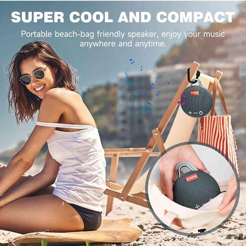 UrbanX Audience Series IPX7 Bluetooth Waterproof Speaker with Clip, 20H Playtime, Compact Speaker with Big Sound, Punchy Bass, Wireless for Beach, Pool, Boat, Biking Blue 1 Pack in Saudi Arabia