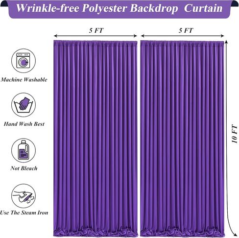 10x10ft Navy Blue Backdrop Curtains with Lights Photo Drapes Wrinkle Free Fabric Backdrop Curtain for Wedding Birthday Party Baby Shower Bridal Shower Home Party Background Decorations in Saudi Arabia