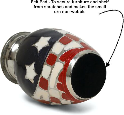 THE ASCENT MEMORIAL American Flag Embossed Urns & Keepsake Set of 4 with Four Velvet Carry Bags, A Funnel, and A Premium Gift Box - Serenity Funeral Ashes Container in Kuwait