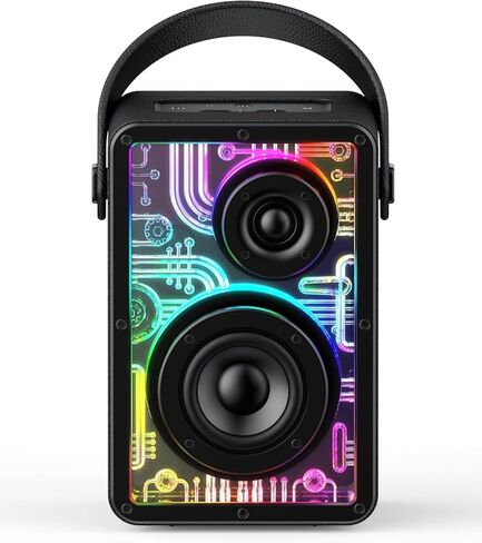 Raymate Bluetooth Speakers Wireless, 80W Bluetooth Speakers with Subwoofer Bluetooth-V5.3, HiFi Stereo Sound, Rhythmic Lighting System, 15H Playtime, 8000mAh Power Bank for Phone, Portable for Outdoor in Saudi Arabia