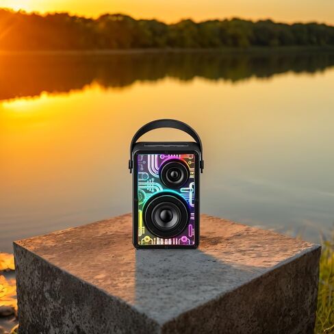 Raymate Bluetooth Speakers Wireless, 80W Bluetooth Speakers with Subwoofer Bluetooth-V5.3, HiFi Stereo Sound, Rhythmic Lighting System, 15H Playtime, 8000mAh Power Bank for Phone, Portable for Outdoor in Saudi Arabia