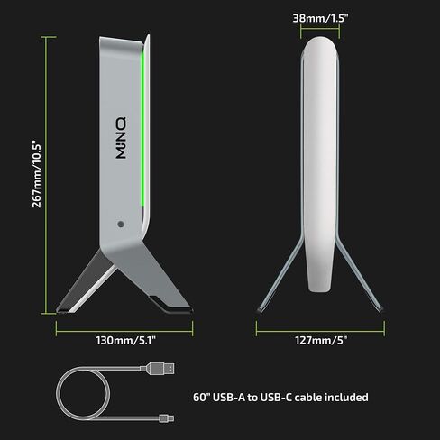 MINQ White RGB Tripod Headphones Stand for Desk - Gaming Headset Stand - Aux - USB Ports - Suitable for Gamer Desktop Table Game Earphone Accessories in Saudi Arabia