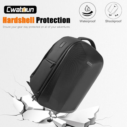 حقيبة ظهر للكاميرا صلبة، حقيبة كاميرا كبيرة مقاومة للماء للتصوير الفوتوغرافي مع حجرة كمبيوتر محمول مقاس 15.6 بوصة، حقيبة كاميرا للسفر للمصورين والنساء والرجال لكاميرا Canon Nikon Sony DSLR SLR بدون مرآة in Kuwait