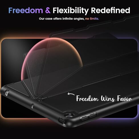 حافظة INFILAND لجهاز iPad الجيل التاسع/الثامن/السابع (10.2 بوصة) مع حامل أقلام، [مسند فائق الثبات] - دعم رأسي وأفقي، حافظة واقية متينة رفيعة لجهاز Apple iPad 10.2 بوصة، أسود in Kuwait