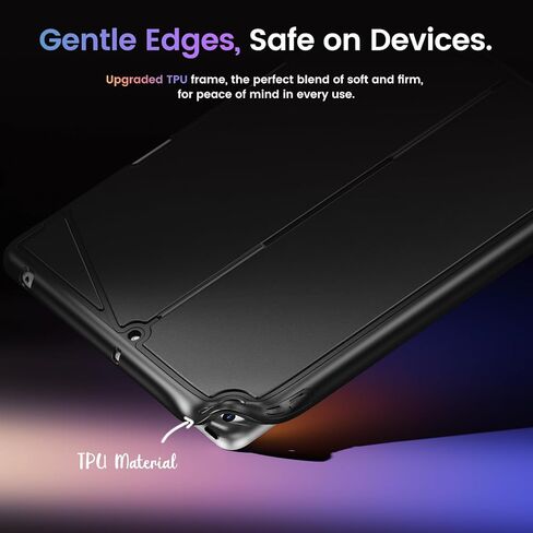 حافظة INFILAND لجهاز iPad الجيل التاسع/الثامن/السابع (10.2 بوصة) مع حامل أقلام، [مسند فائق الثبات] - دعم رأسي وأفقي، حافظة واقية متينة رفيعة لجهاز Apple iPad 10.2 بوصة، أسود in Kuwait